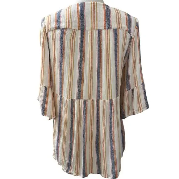 Artesia Boho Striped Top Small - Picture 2 of 3
